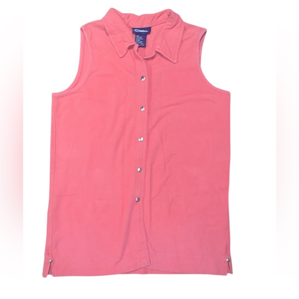 Catalina Coral Sleeveless Button-Down Top / Dress Juniors size 12/14